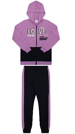 Conjunto Moletom Feminino Inverno WKids Ziper 10, 12, 14 Menina