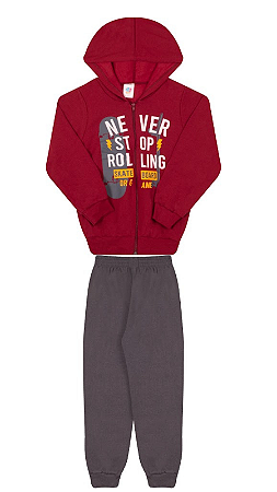 Conjunto Moletom Inverno Masculino  WKids Tamanho 6 Menino