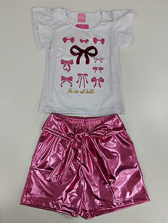 Conjunto Feminino Verão Baby Vest Tamanho 4, 6, 8, 10 Menina