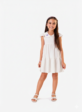 Vestido Infantil Feminino Tamanho 1, 2, 3, 4, 6, 8, 10 Menina