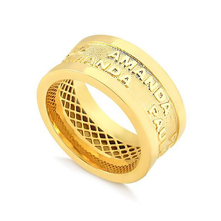 Aliança Meu Amor Tem Nome 2 Carreira Bordas Lisas ( Ouro 18K)  "LEIA DESCRIÇÃO''