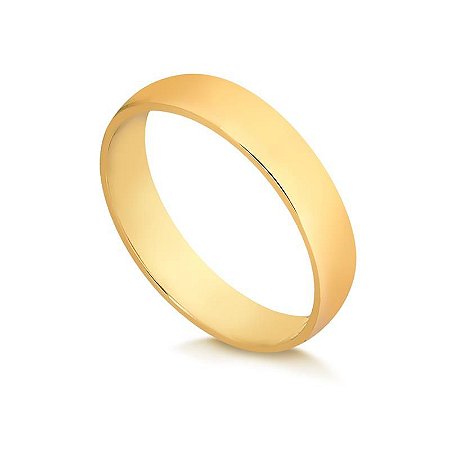 Aliança Meia Cana 4,00MM (Ouro 18K)  "LEIA DESCRIÇÃO''
