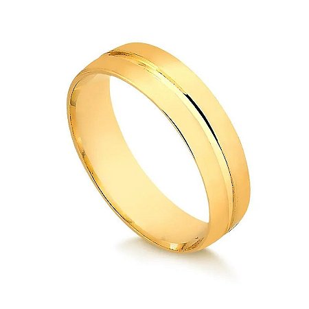 Aliança Meia Cana Confort 5,80MM  (Ouro 12K)  "LEIA DESCRIÇÃO''