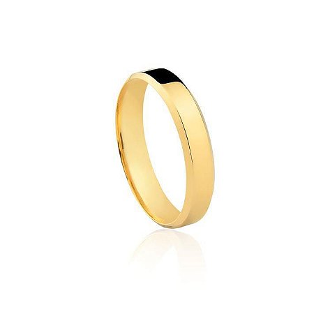 Aliança Reta Desquinada 4,0mm Anatômica (Ouro 12K / 18K)  "LEIA DESCRIÇÃO''