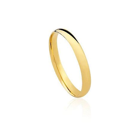 Aliança Meia Cana 3,00MM Anatômica (Ouro 12K / 18K)  "LEIA DESCRIÇÃO''
