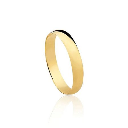 Aliança Meia Cana 4,00MM (Ouro 12K / 18K)  Anatômica "LEIA DESCRIÇÃO''