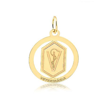 Pingente Formatura Veterinária ( Ouro 12K / 18K )