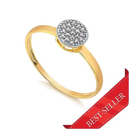 Anel Chuveiro Redondo ( Ouro 12K / 18 K )