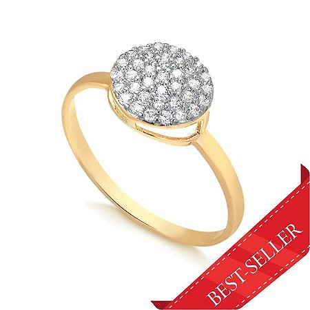 Anel Chuveiro Redondo ( Ouro 12K / 18 K )