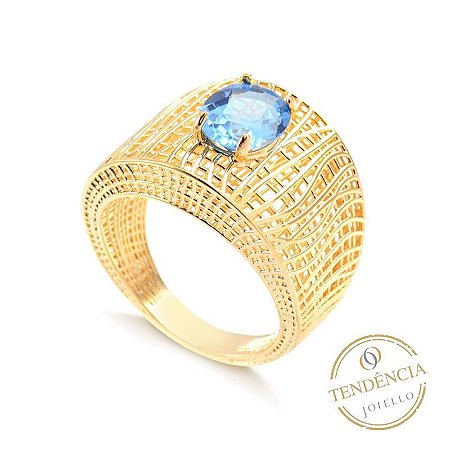 Anel Filigrana Com Pedra Oval ( Ouro 12K / 18 K )