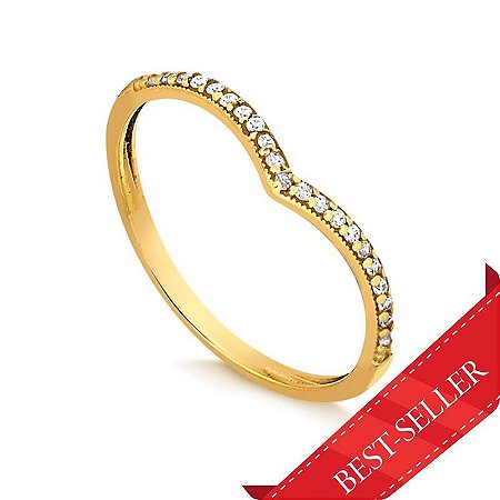 Anel Em V ( Ouro 12K / 18 K )