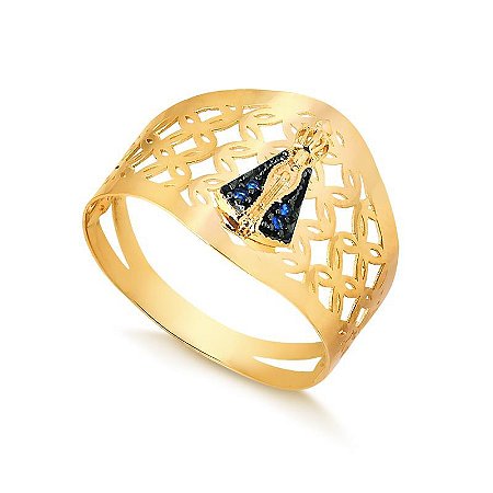 Anel Nossa Senhora Aparecida  ( Ouro 12K / 18 K )