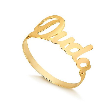 Anel Laser Com Nome Personalizado  ( Ouro 12K / 18 K )