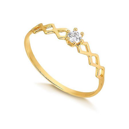 Anel Solitário ( Ouro 12K / 18 K )