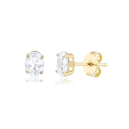 Brinco Ponto De Luz Oval ¢6,00MM ( Ouro 12K / 18 K )