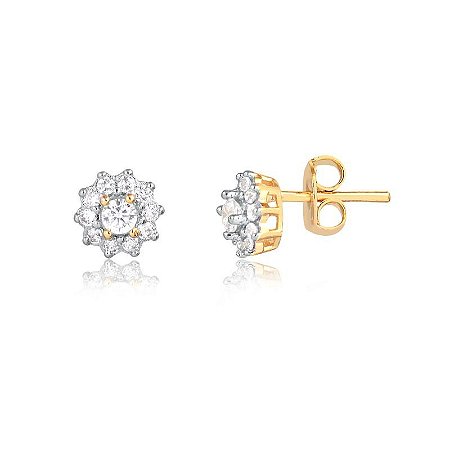 Brinco Flor ( Ouro 12K / 18 K )