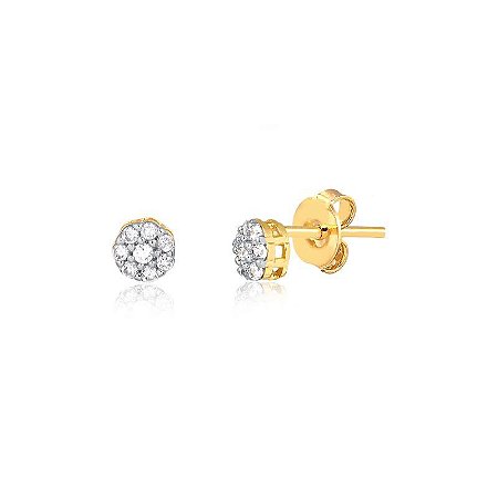 Brinco Pavê Cravejado ( Ouro 12K / 18 K )