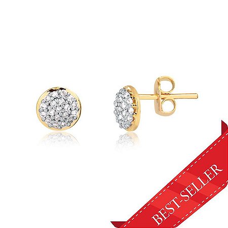 Brinco Pizza Cravejado ( Ouro 12K / 18 K )