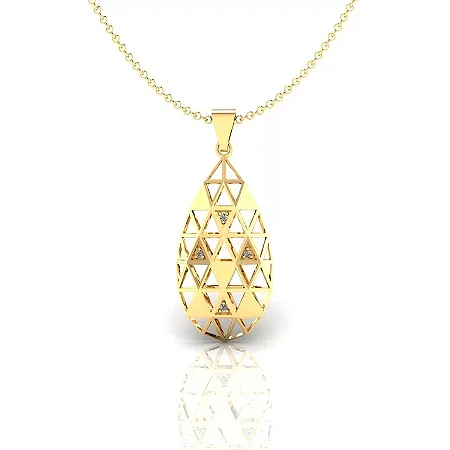 Pingente Géo Com Triângulos Vazados ( Ouro 12k / 18k )
