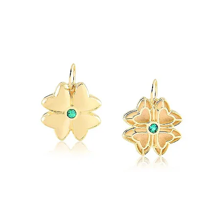 Pingente Trevo da Sorte Dupla Face Filigrana ( Ouro 12k / 18k )