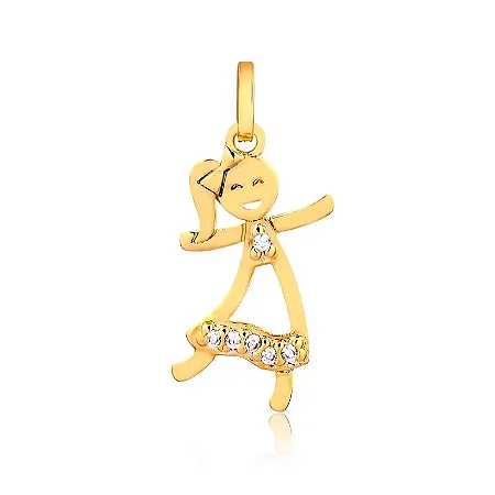 PINGENTE MENINA ( Ouro 12k / 18k )