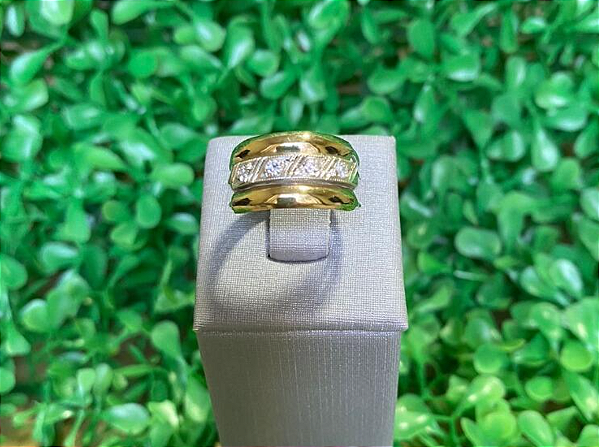 Anel 3 Elos Ouro e Prata AE001 (Prata 925/ouro)
