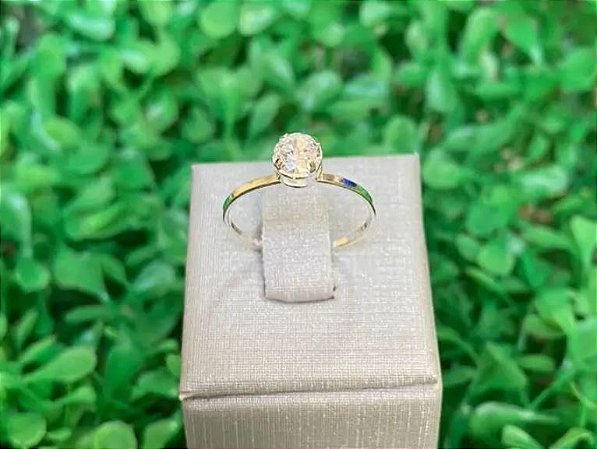 Solitário com Pedra de Zircônia 3,0mm S012 (Prata 925)