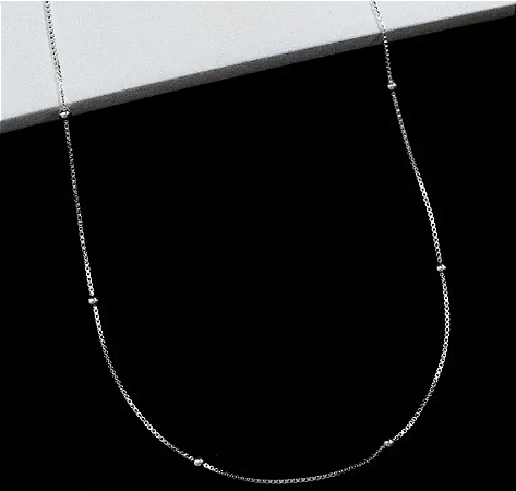 Corrente Veneziana Com Bola - 40CM CVB003 ( Prata 925 )