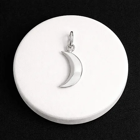 Pingente Lua Preenchida - P033 ( Prata 925 )