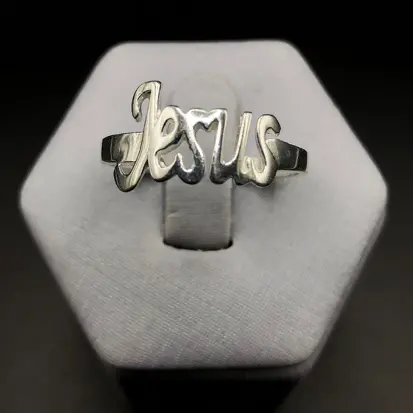 Anel Escrita Jesus A172 (Prata 925)