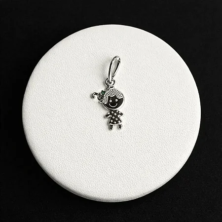 Pingente menina P - P007 ( Prata 925 )