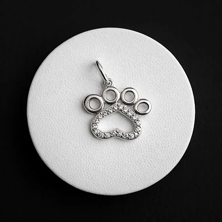 PINGENTE PATINHA PET CRAVEJADA - P102 ( Prata 925 )