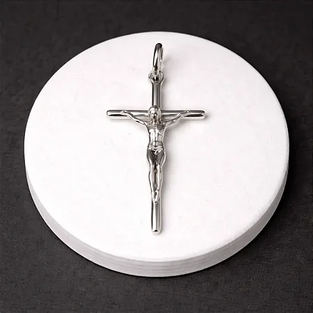 PINGENTE CRUZ COM JESUS - TAM G - P119 ( Prata 925 )