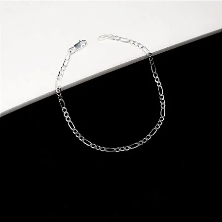Pulseira 3x1 F080 - 21cm- CTU001 ( Prata 925 )