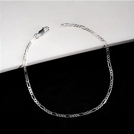 Pulseira 3x1 F040 - 21 cm- CTU030 ( Prata 925 )