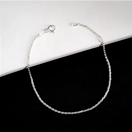 Pulseira cordão Baiano (18 cm)- CCB001 ( Prata 925 )