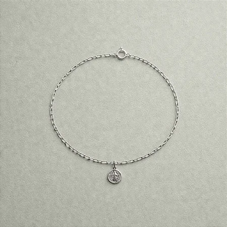 PULSEIRA MEDALHÃO DE SÃO BENTO- CPU032 ( Prata 925 )