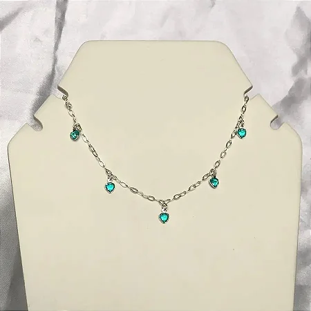 Pulseira com 5 pedras verdes- CPU057 ( Prata 925 )