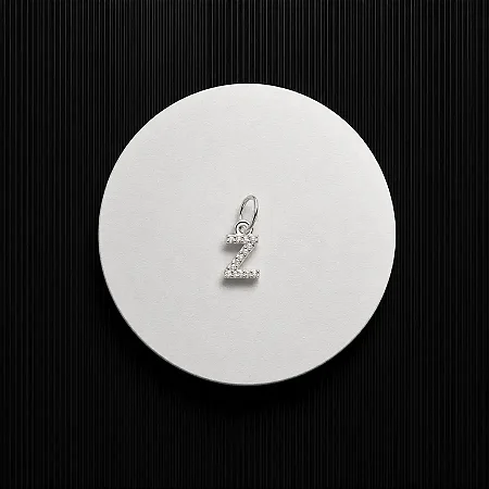 PINGENTE LETRA - Z - CREVEJADO 6,0MM P164 ( Prata 925 )