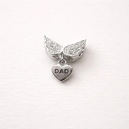 Berloque separador anjo com plaquinha DAD BQ007 ( Prata 925 )