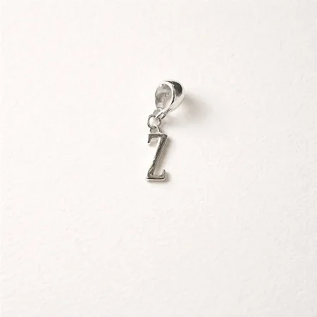 Berloque com letra Z lisa BQ065 ( Prata 925 )