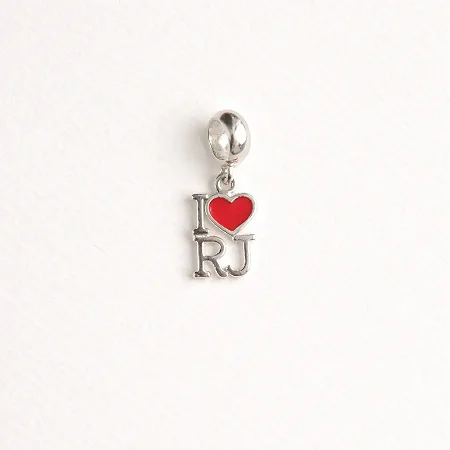 Berloque estado I Love (coração) RJ BQ092( Prata 925 )