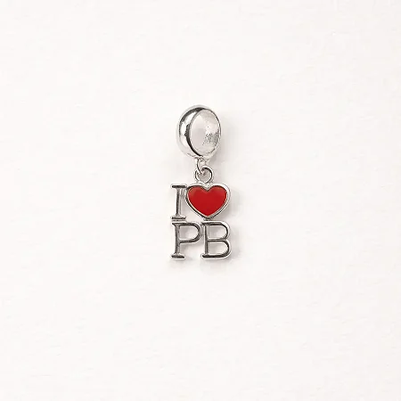 Berloque estado I Love (coração) PB BQ137 ( Prata 925 )