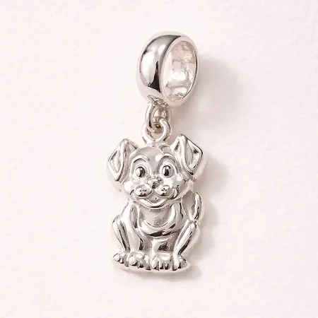 Berloque cachorro preenchido grande BQ157 ( Prata 925 )