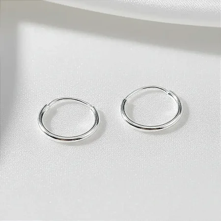 Brinco Argola pequeno 12,5mm B014 ( Prata 925 )