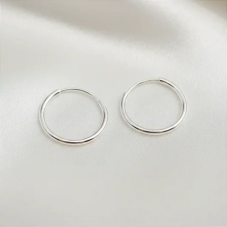 Argola redonda 21MM B019 ( Prata 925 )