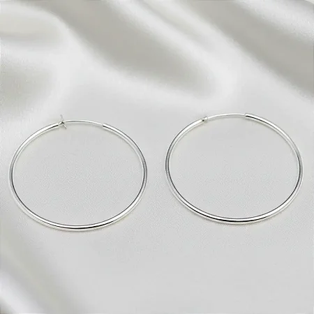 Brinco argola redonda 27,5mm B030 ( Prata 925 )