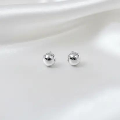 Brinco bolinha maciça 4,0mm B061 ( Prata 925 )