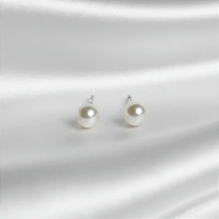 BRINCO EM PRATA PÉROLA 3,0MM B185 ( Prata 925 )