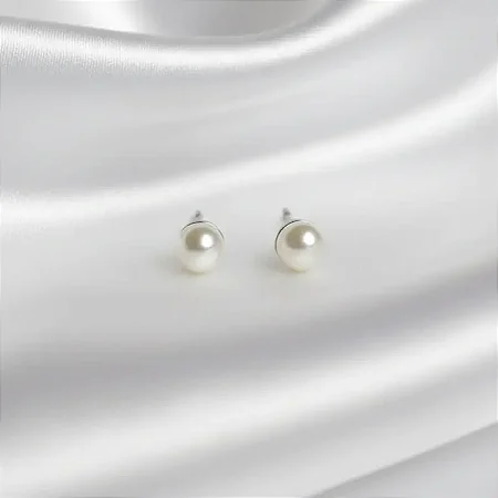 BRINCO EM PRATA PÉROLA 5,0MM B187 ( Prata 925 )
